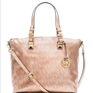 Michael Kors Jet Set multi function rose gold tote